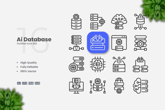 Ai Database Outline Icons: A Review for Graphics and Icons Sellers