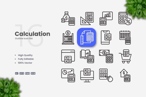 Calculation Icons Graphics Review