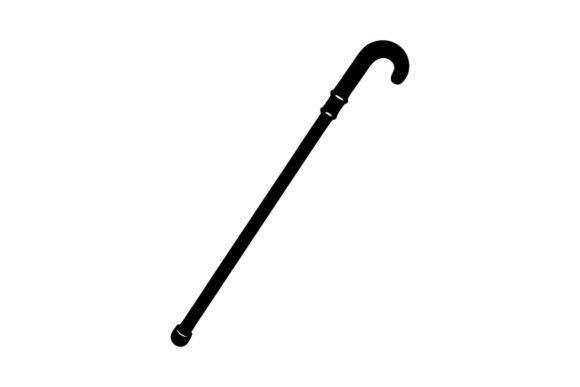 Cane Walking Stick Vector Icon – A Versatile Graphic for Illustrations and Graphics