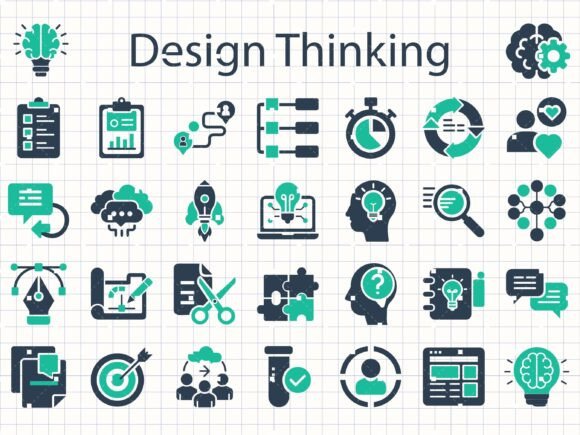 Design Thinking Creative Process SVG for Modern Editorial Graphics