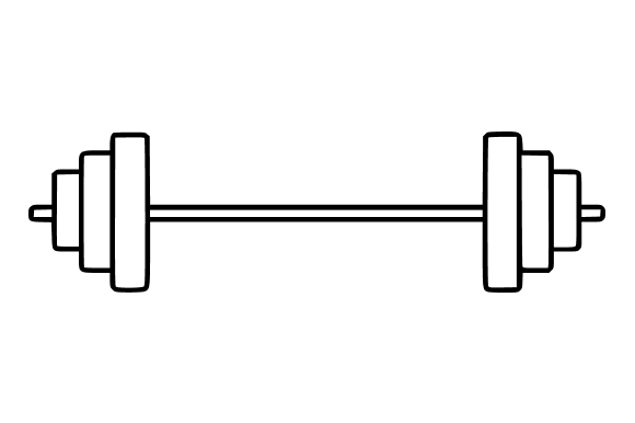 Dumbbell Weight Line Art Clip Art Graphics and Illustrations