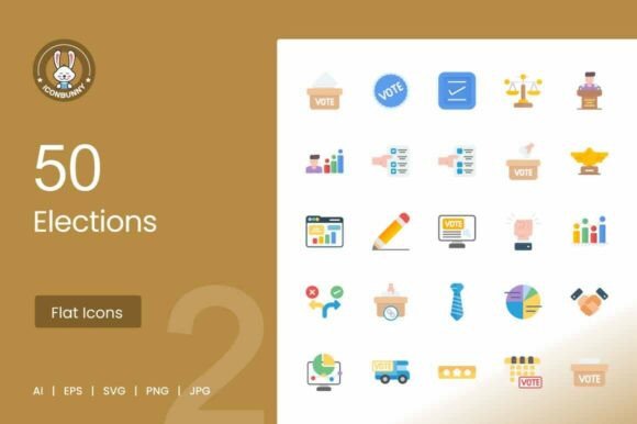 Elections Flat Multicolor Icons Graphics Review
