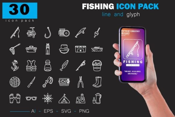 Fishing Icon Pack: A Graphic Design Asset for Stronger Visual Branding