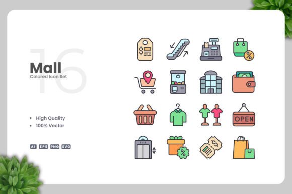 Mall Colored Icons: A Modern Graphic Design Asset for Polished Content Publishing