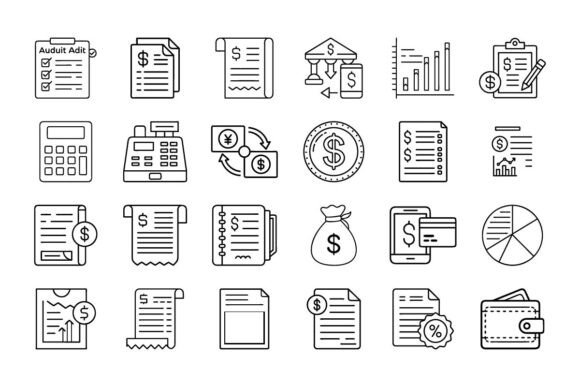 Modern Accounting Vector Icons: A Design Asset for Clean Branding and Marketing