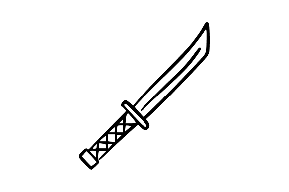 Outline Japanese Katana Sword Graphics: A Bold Design Asset for Creative Campaigns