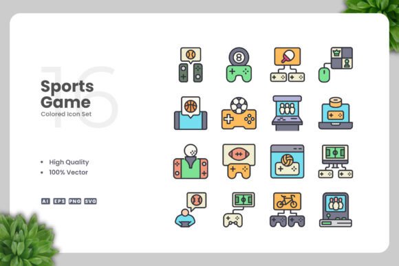 Sports Game Colored Icons: A Modern Design Asset for Content Creators