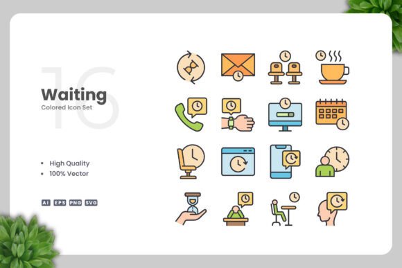 Waiting Colored Icons: A Practical Graphic Design Asset for Digital Sellers